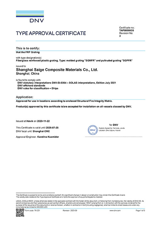 DNV-GL TYPE APPROVAL CERTIFICATE